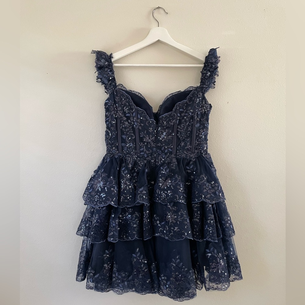 Kiss Prom/Hoco Dress in Navy Blue, Size 12 - Picture 2 of 9